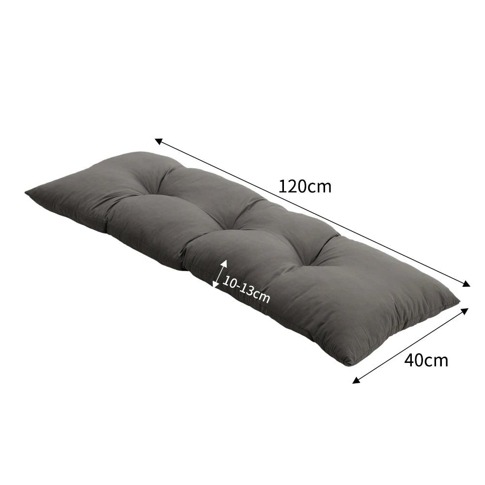 Livingandhome Grey Rectangular Tufted Bench Cushion Seat Pad for Home
