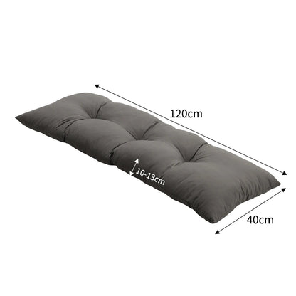 Livingandhome Grey Rectangular Tufted Bench Cushion Seat Pad for Home