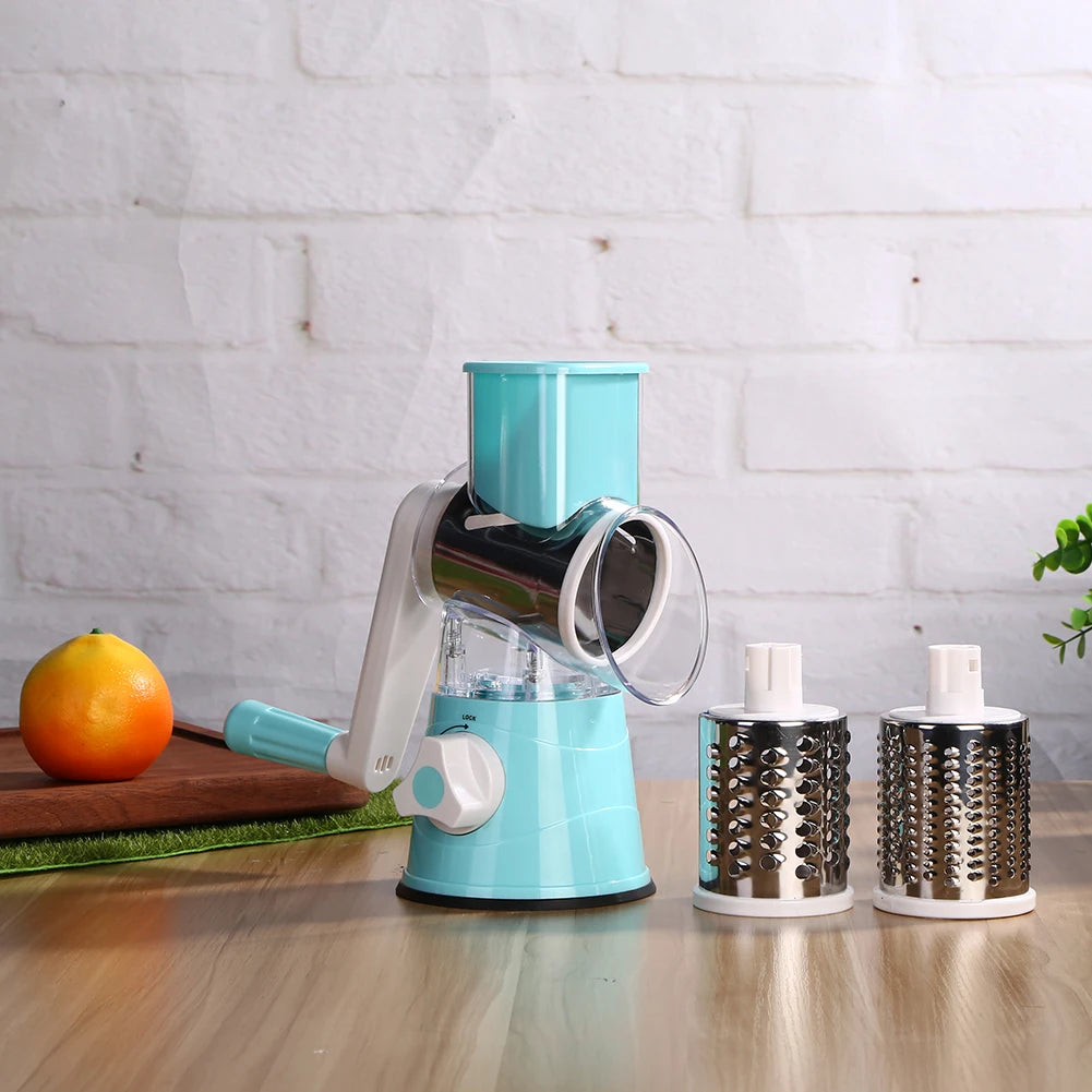 Manual Vegetable Fruit Rotating Cutter Multi-functional Potato Cheese Round Slicer Kitchen Gadget Food Processors