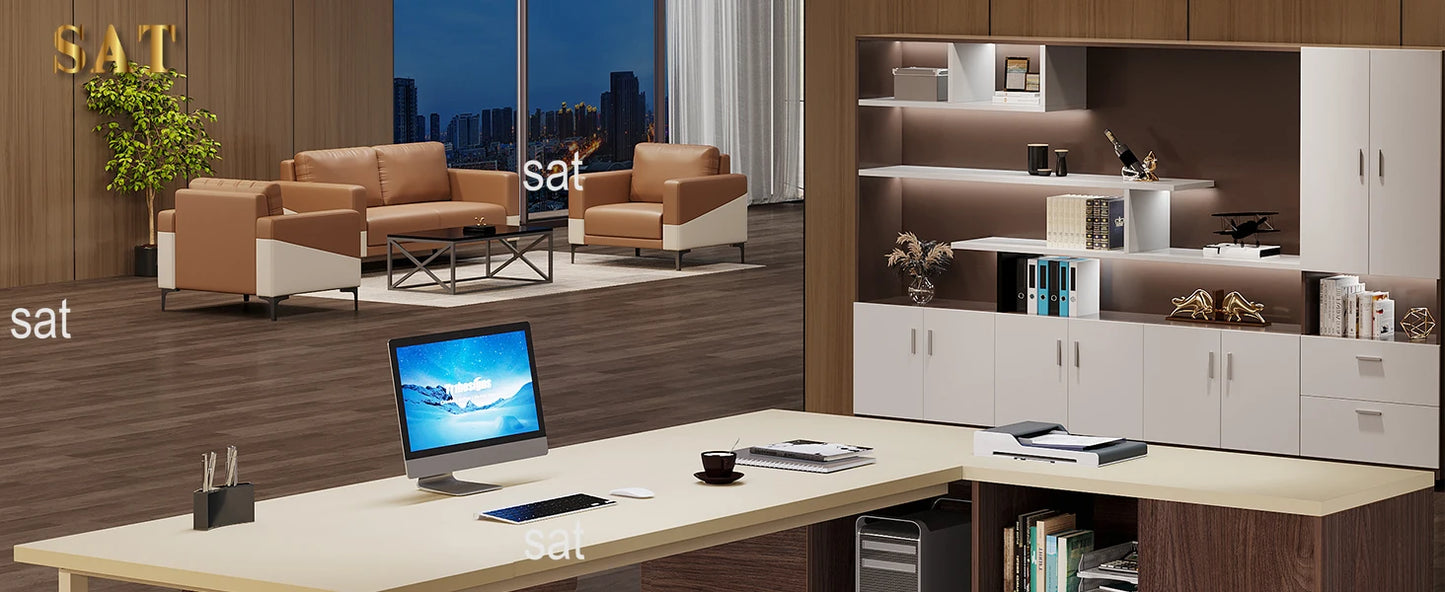 70.8-Inch Executive Desk Large L Shaped Computer Desk with Storage