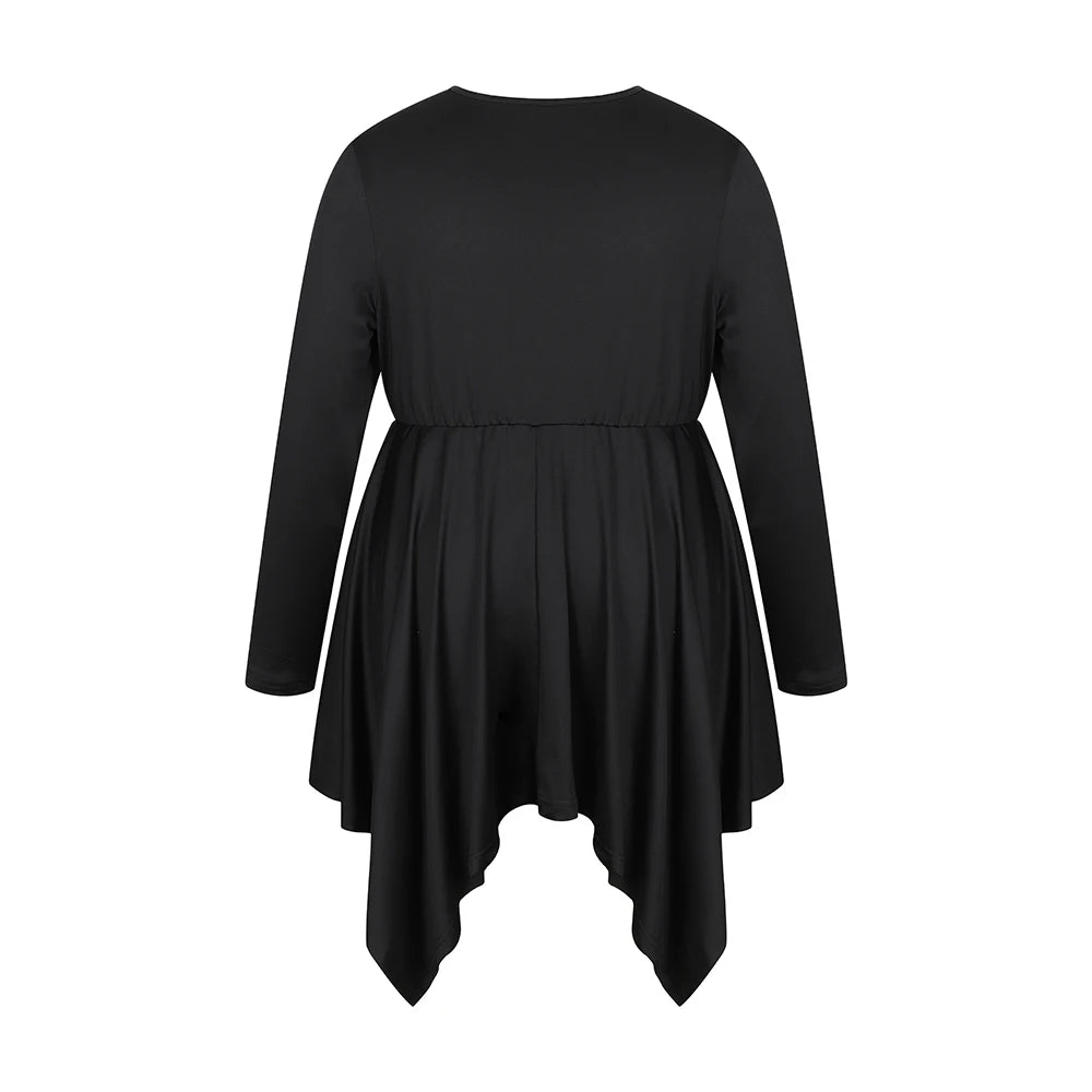 Chic Black Long-Sleeved Top for Women -