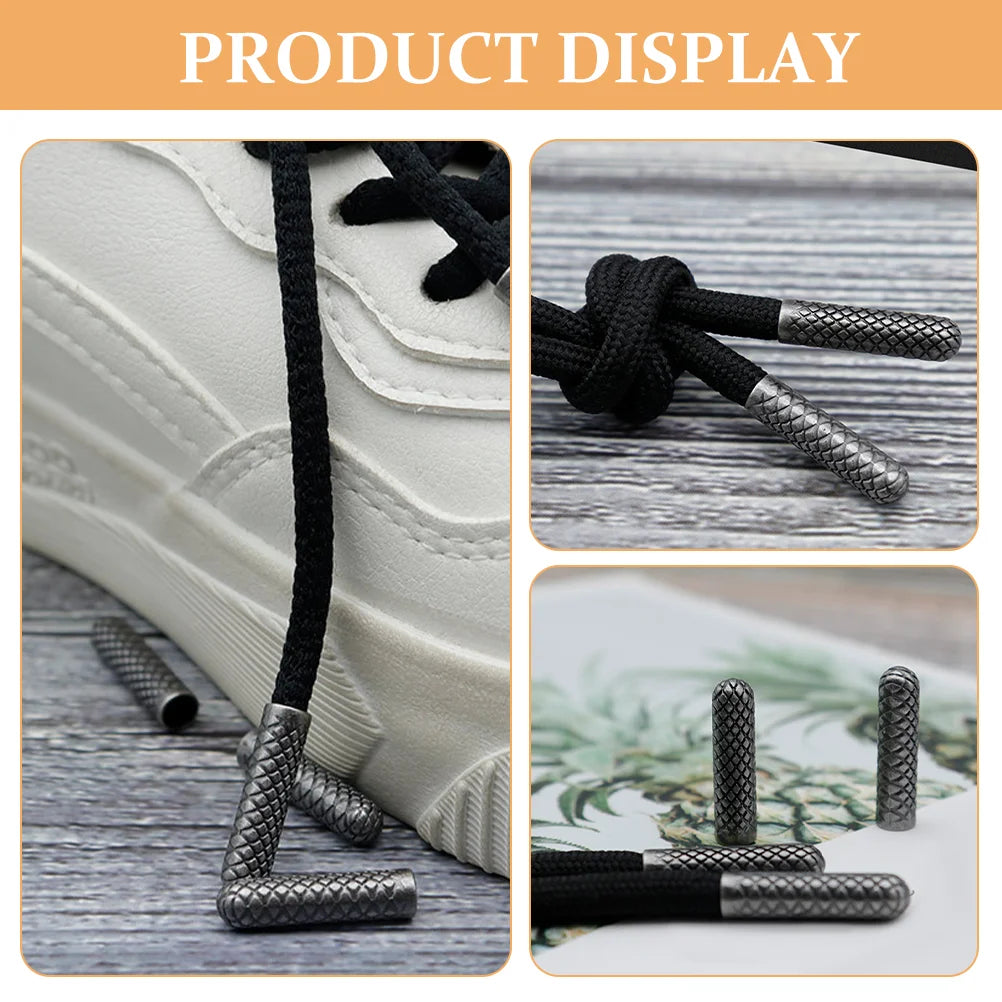 10 Pcs Wide Shoe Laces Ends Crimping Tool Caps for Hoodies Drawstring Tips Buckle Sneaker Personality