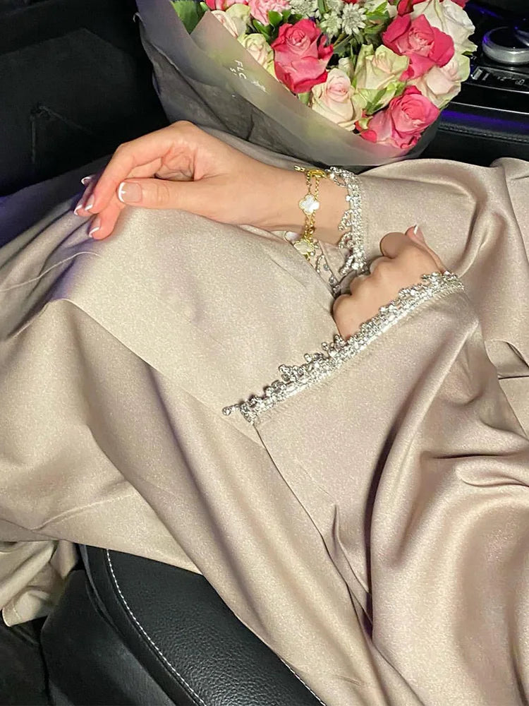Muslim Elegant Abaya Cuff Beading