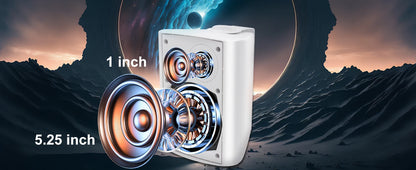 Herdio 2PCS 5.25'' 300W Indoor Outdoor Bluetooth Speakers Waterproof Wired Wall Mount Active Speakers For Patio Garage Deck Home