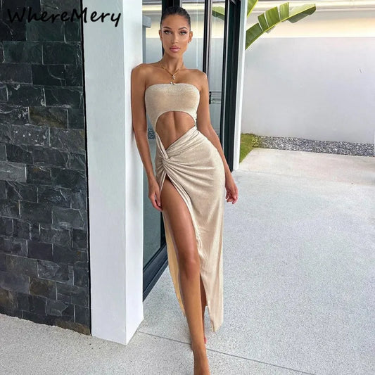 Summer Sexy Sleeveless Slit Dress