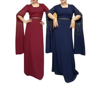 Muslim Party Dress for Women Jalabiya Abaya Ramadan Long Sleeve Dresses Abayas WomanKimono Robe Moroccan Caftan Vestidos 2023