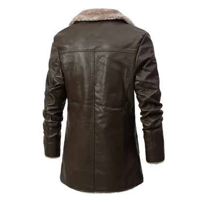 Winter Long Leather Coat