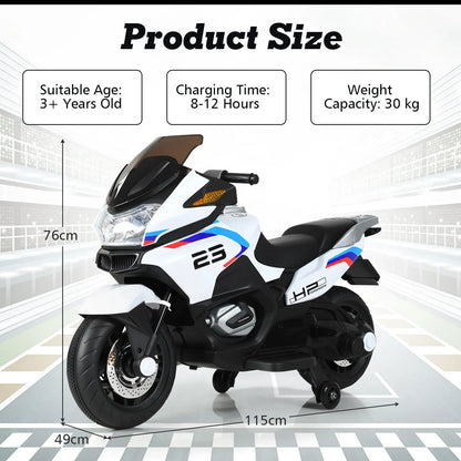 DORTALA Kids Ride On Motorcycle 12V Electric Battery Powered Ride On Bike w/ LED Lights