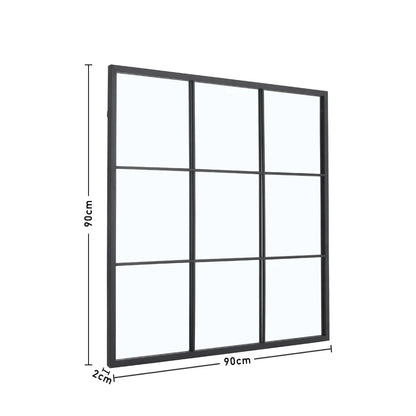 Black Window Mirror Wall Accent Metal Framed Mirror