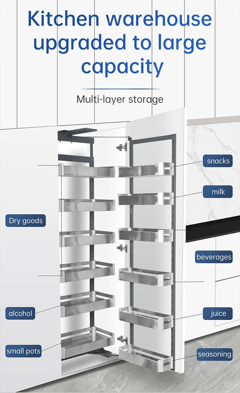 Kitchen Cabinet Storage Pull Out Pantry Basket Cabinet Organizer Tall Pantry Unit Basket