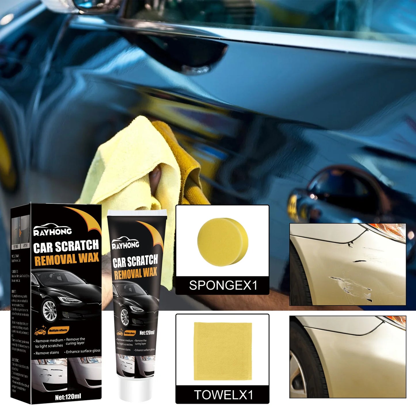 Professional Car Repair Scratch Silicone Free Remover Paste UK