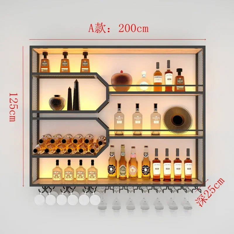 Drinks Bar Cabinet Portable Shelves Luxury Whiskey Iron Wine Rack Outdoor Home Open Cabinets Display Vitrinas Full Bar Furniture