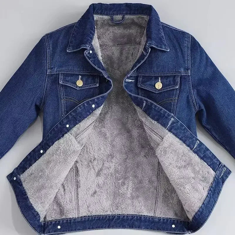 Fleece-lined Thickened Denim Jacket