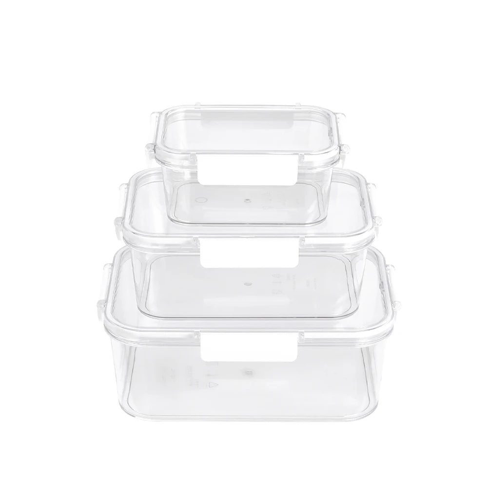 Livingandhome 3Pcs Transparent Stackable Bento Lunch Box Set