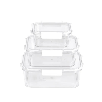 Livingandhome 3Pcs Transparent Stackable Bento Lunch Box Set