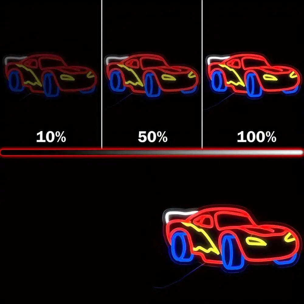 Car Neon Sign for Wall Decor Dimmable Racing Car Light Up Sign for Bedroom Boys Room Playroom Birthday Party  Christmas Gifts