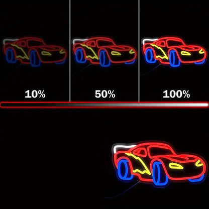 Car Neon Sign for Wall Decor Dimmable Racing Car Light Up Sign for Bedroom Boys Room Playroom Birthday Party  Christmas Gifts
