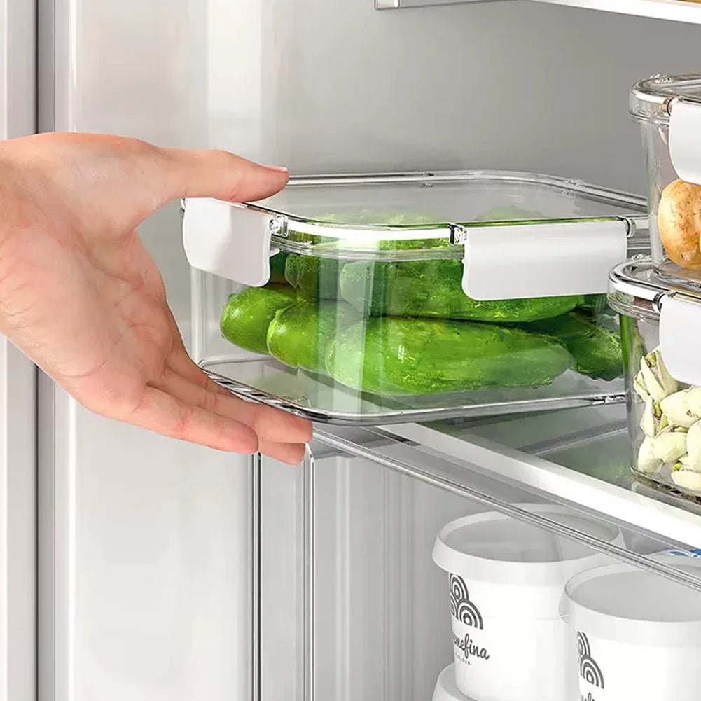 Livingandhome 3Pcs Transparent Stackable Bento Lunch Box Set