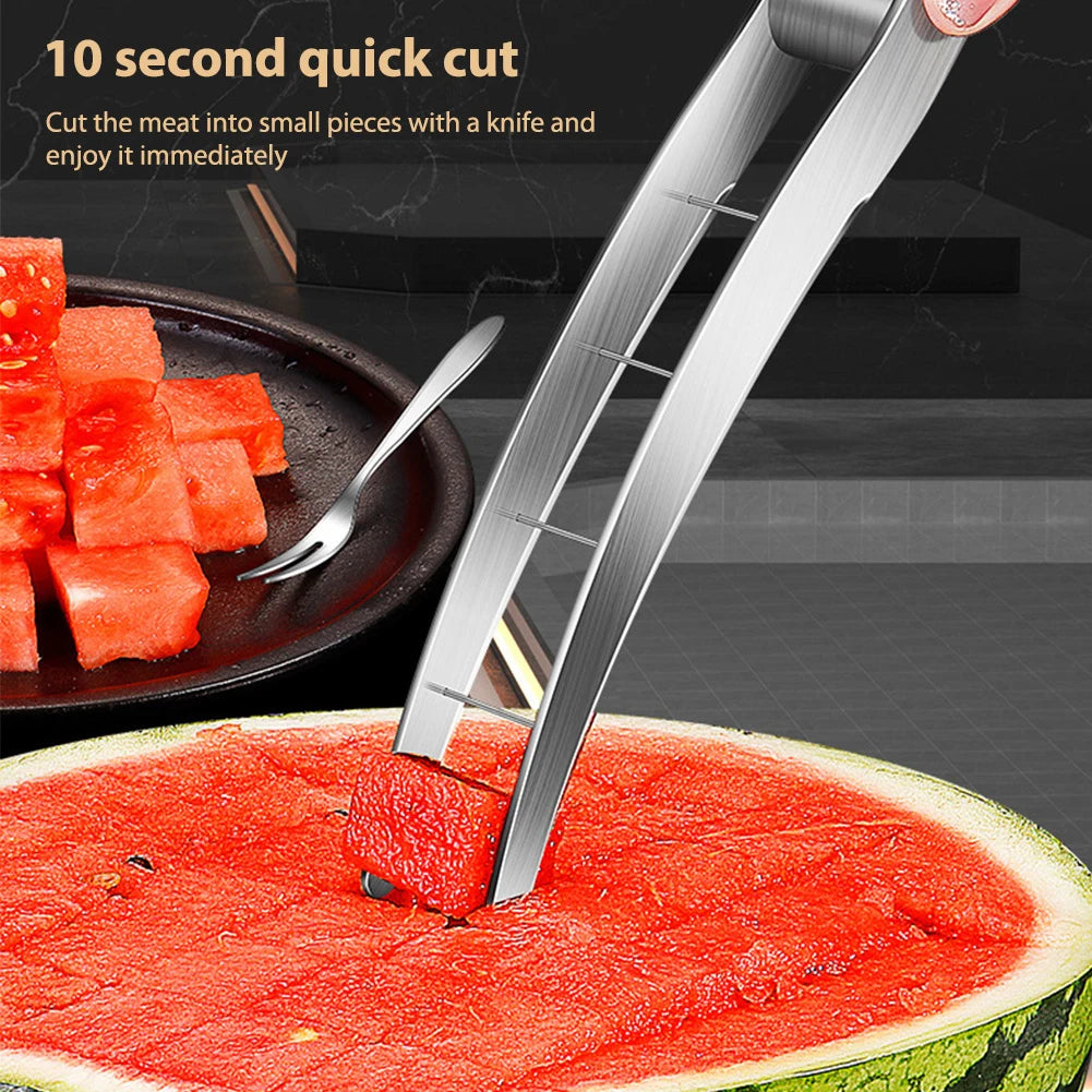 Safe Watermelon Fruit Knives 304 Stainless Steel Fruit Cutter Cut Watermelon Into Cubes Knife Kitchen Gadgets Useful Tool