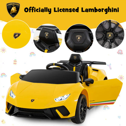 DORTALA Lamborghini Kids Ride on Car 12V Battery Powered Electric Vehicle-Yellow