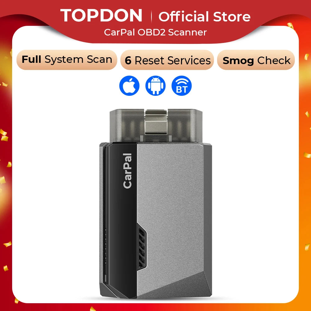 TOPDON Carpal OBD2 Scanner for Car All System Diagnostic Tool Vehicle Health Check Smog Check Battery Test IOS Android  BT 5.0