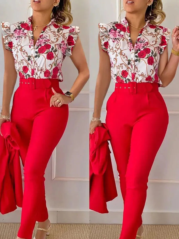 Elegant Women Two Piece Set Suits