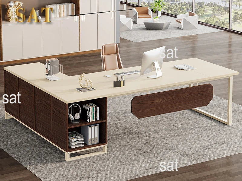 70.8-Inch Executive Desk Large L Shaped Computer Desk with Storage