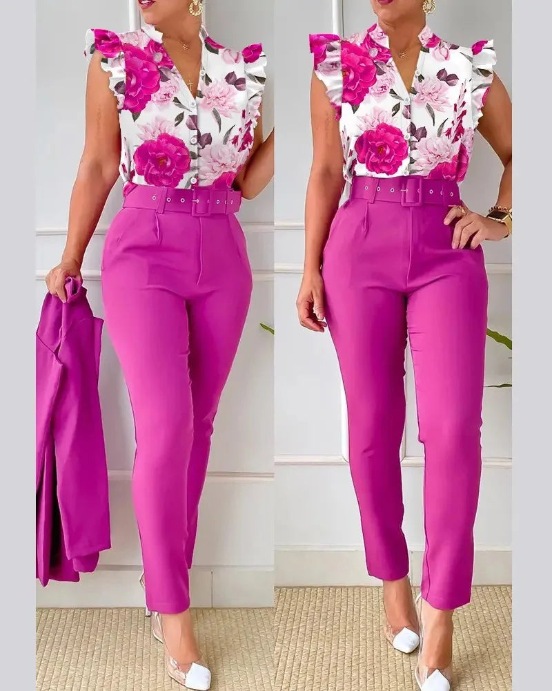 Elegant Women Two Piece Set Suits