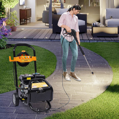 7.5Hp High Pressure Gasoline Washing Machine Petrol Pressure Washer with Gun Hose Nozzles Ohv 420CC 2465 Psi /170 Bar