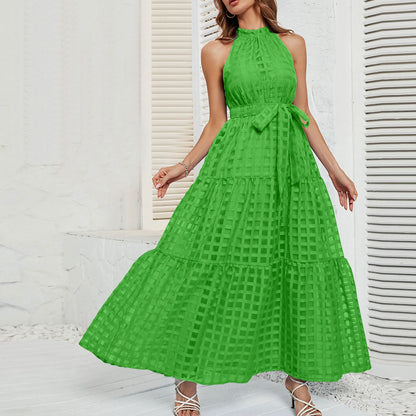 Elegant Sleeveless Halter Neck Maxi Dress
