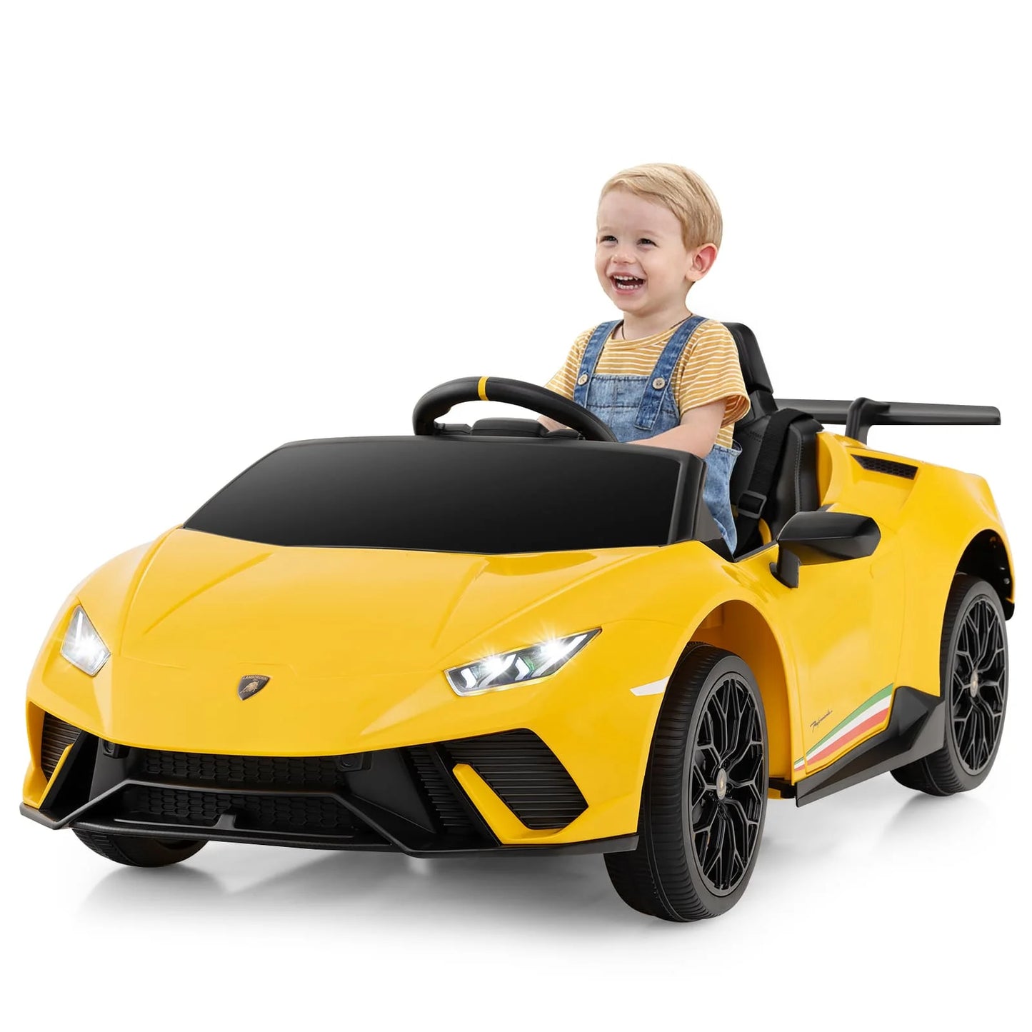 DORTALA Lamborghini Kids Ride on Car 12V Battery Powered Electric Vehicle-Yellow