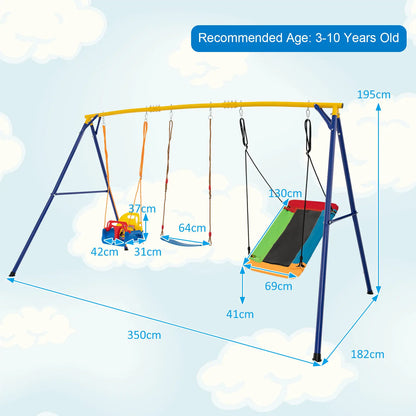 ERGOMASTER 300 kg Heavy Duty Swing Set Backyard Kids Swing Set Indoor & Outdoor Playset