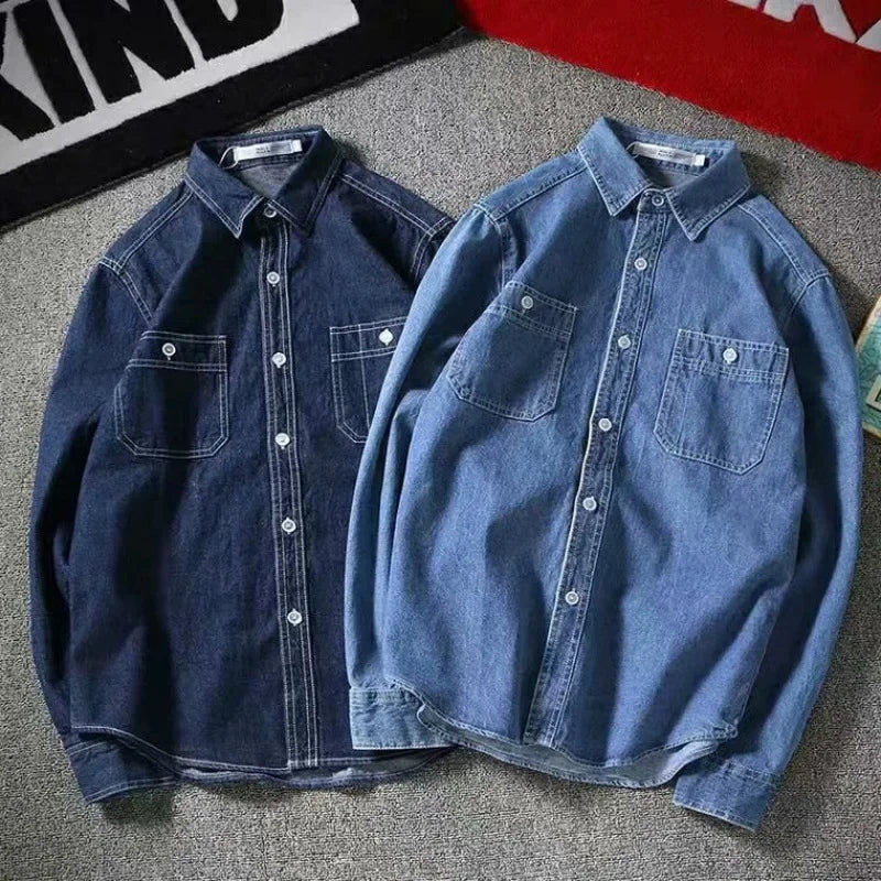 Trendy Denim Shirts,  Korean Style