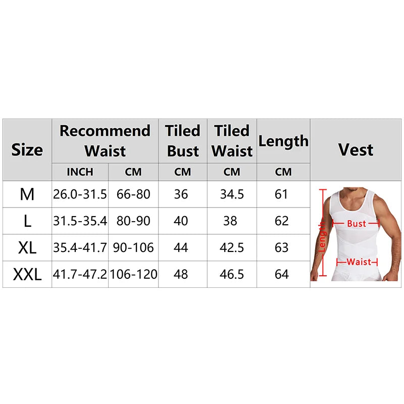 Men's Body Shaper Waist Trainer Slimming Vest