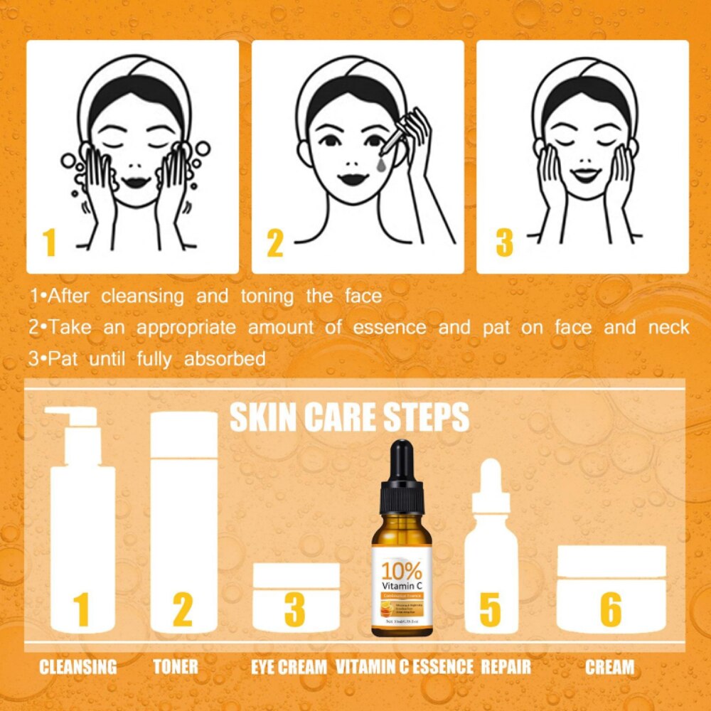 Vitamin C Serum for Face Whitening Facial Serum Hyaluronic Acid Dark Spot Remover Korean Skincare