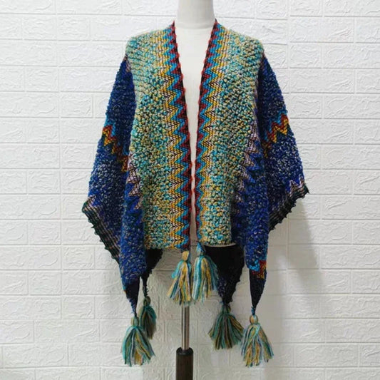 Knitted Shawl Coat for Women