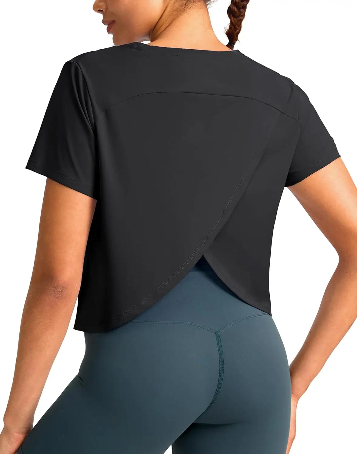 YYV Workout Tops for Women Crop Short Sleeve Shirts