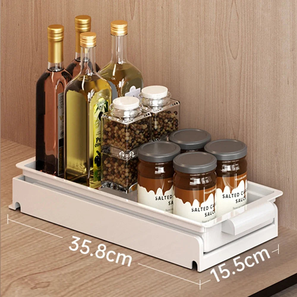 Pull Out Dish Rack Drawer Kitchen Sliding Dish Drainer Organizer Multi-Level Pull Out Storage Sink Cabinet