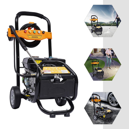7.5Hp High Pressure Gasoline Washing Machine Petrol Pressure Washer with Gun Hose Nozzles Ohv 420CC 2465 Psi /170 Bar