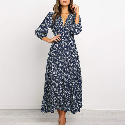 Summer Floral Print Long Dress