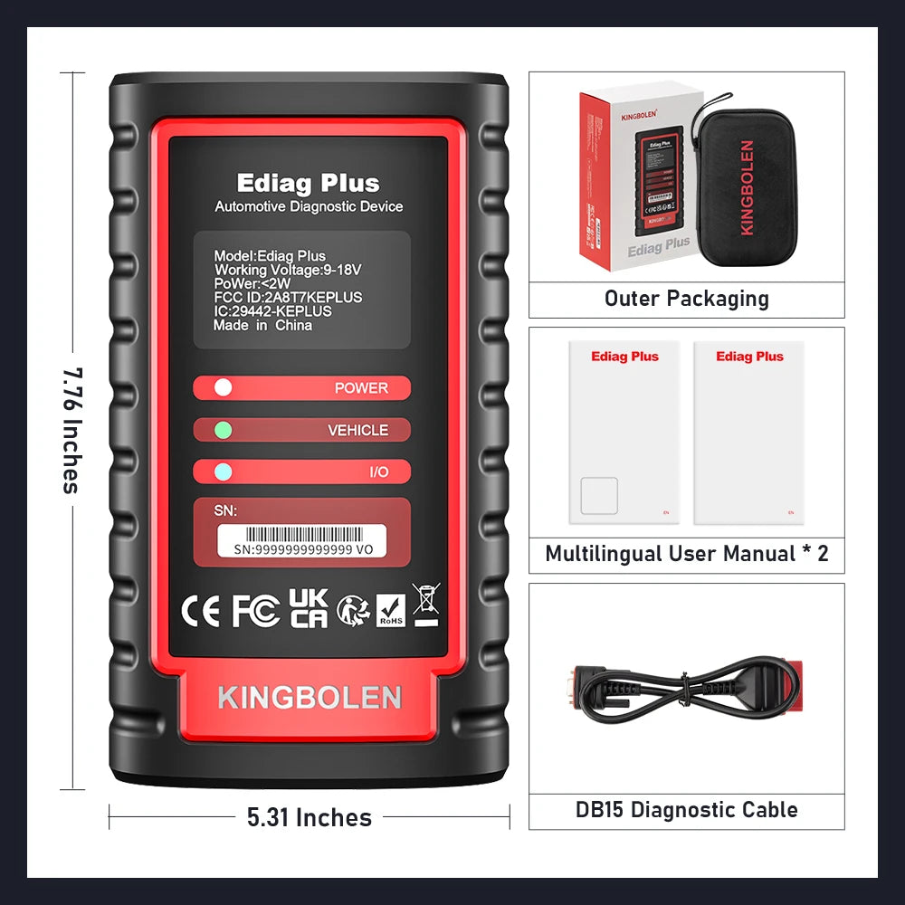 KINGBOLEN Ediag Plus, THINKCAR THINKDIAG 2 CANFD ALL System ECU Coding Active Test 16 Reset OBD2 Scanner Car Diagnostic Tools
