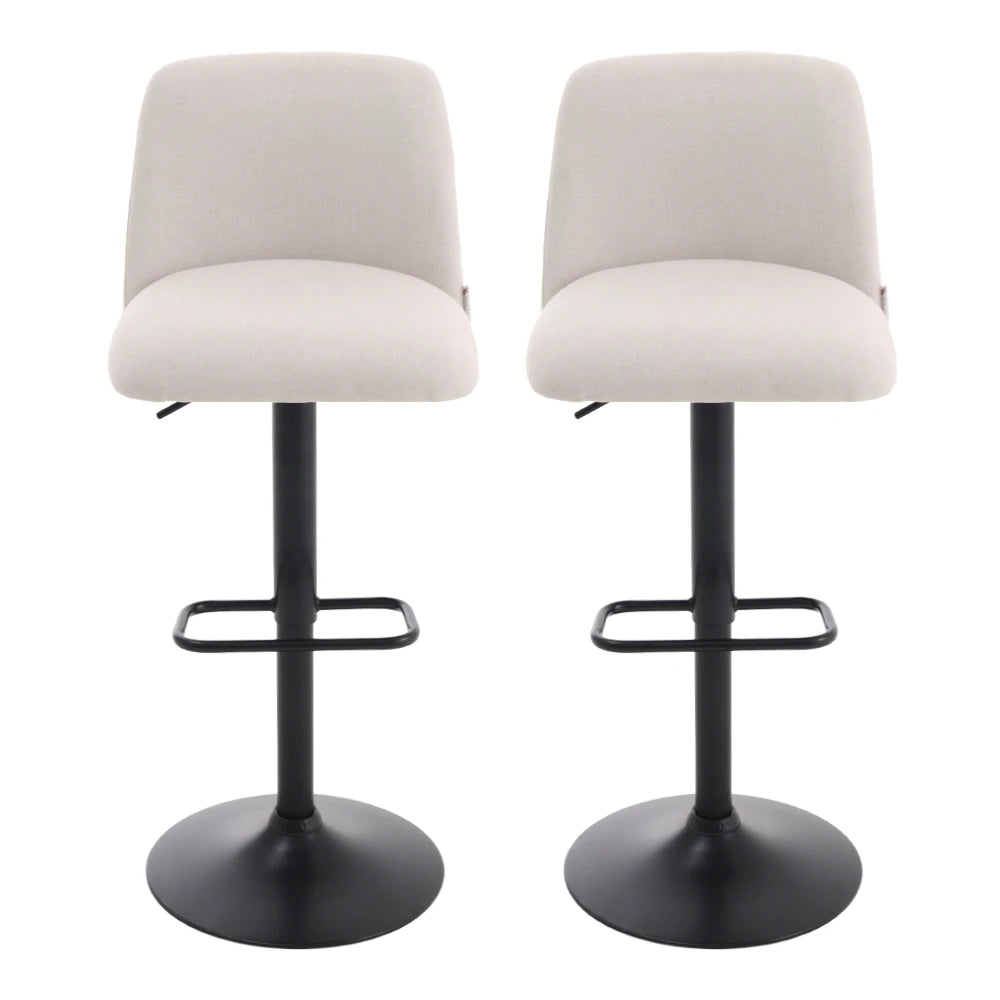 Livingandhome 2 Set Swivel Counter Bar Stools with Mid Backrest