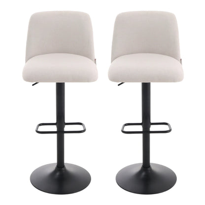 Livingandhome 2 Set Swivel Counter Bar Stools with Mid Backrest