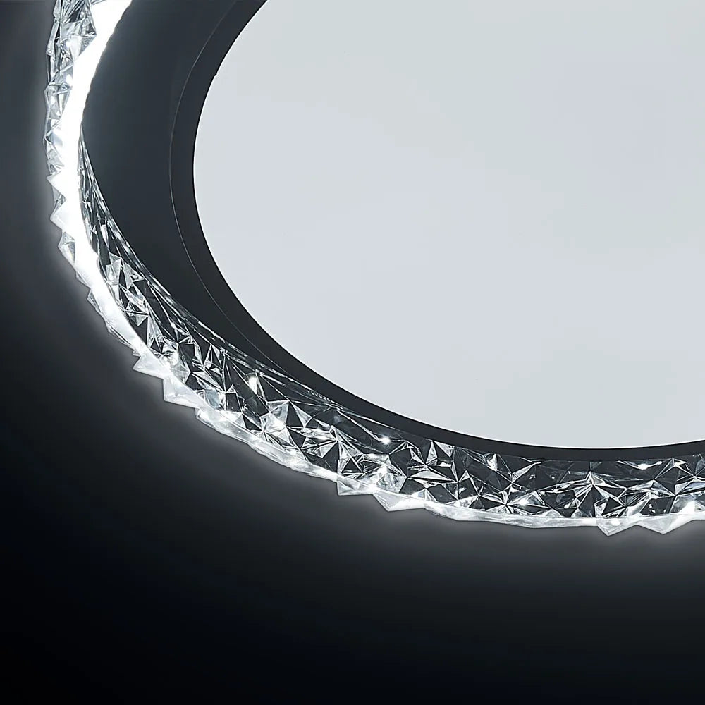 Round Acrylic Flush Mount LED Ceiling Light Whire and Black Modern Light