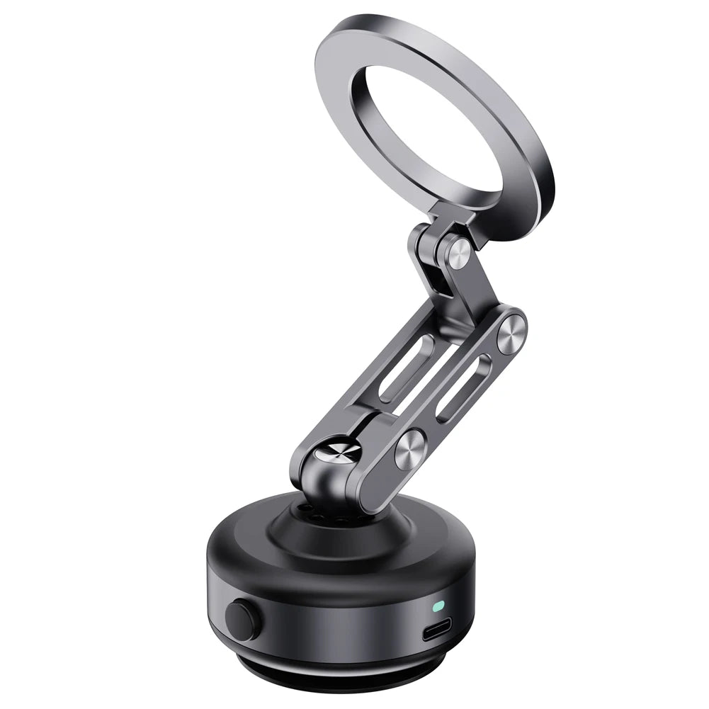 Foldable Magnetic Electric Vacuum Car Phone Holder 360° Rotating Vacuum Adsorption Car Mount Mobile Phone Holder Aluminum Alloy