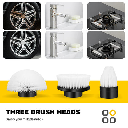DayPlus Cordless Electric Brush Multi-functional Automatic Hand-held Electric Cleaning Brush Bathroom Toilet Floor Toilet 3 Head