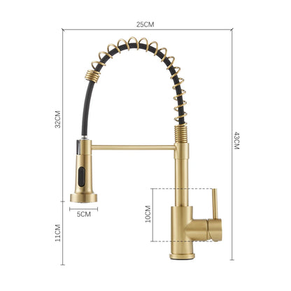 43cm Commercial Swivel Pulldown Kitchen Faucet