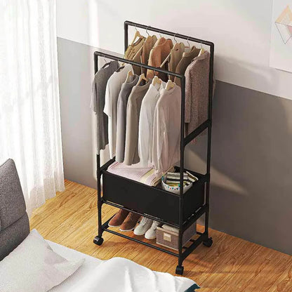 Voltsify Double Rod Metal Clothes Rack on Wheels