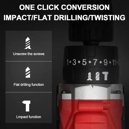 21V Cordless Impact Drill Electric Screwdriver Electric Hammer Drill Mini Wireless Hand Drill  Home DIY Electric Power Tools