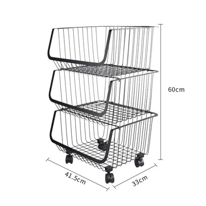 3 Tier Iron Wire Fruit Vegetable Basket Storage Unit